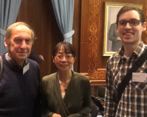 John White, scientist from MRC Cambridge, left, is joined by the LTRI's Dr. Mei Zhen and Dr. Daniel Witvliet, a former PhD student