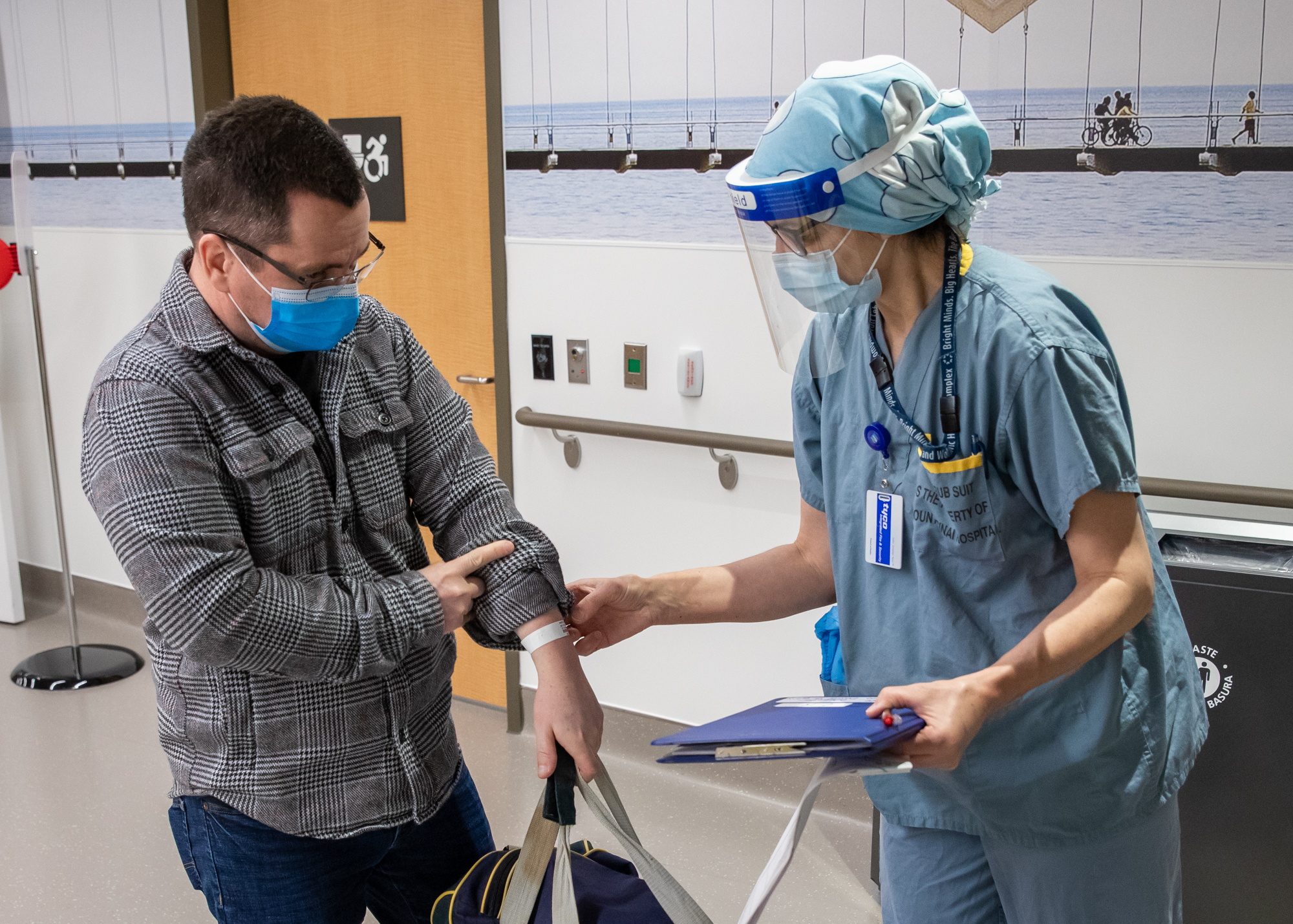 David Webster checks in for his surgery