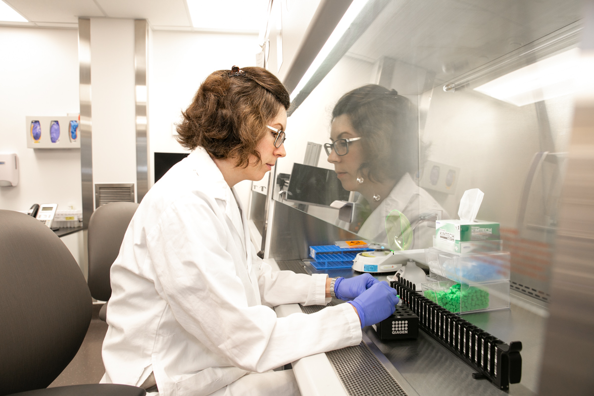 The molecular genetics section of the lab focuses on sequencing and analysis of our patients’ DNA to provide “personalized” medicine.