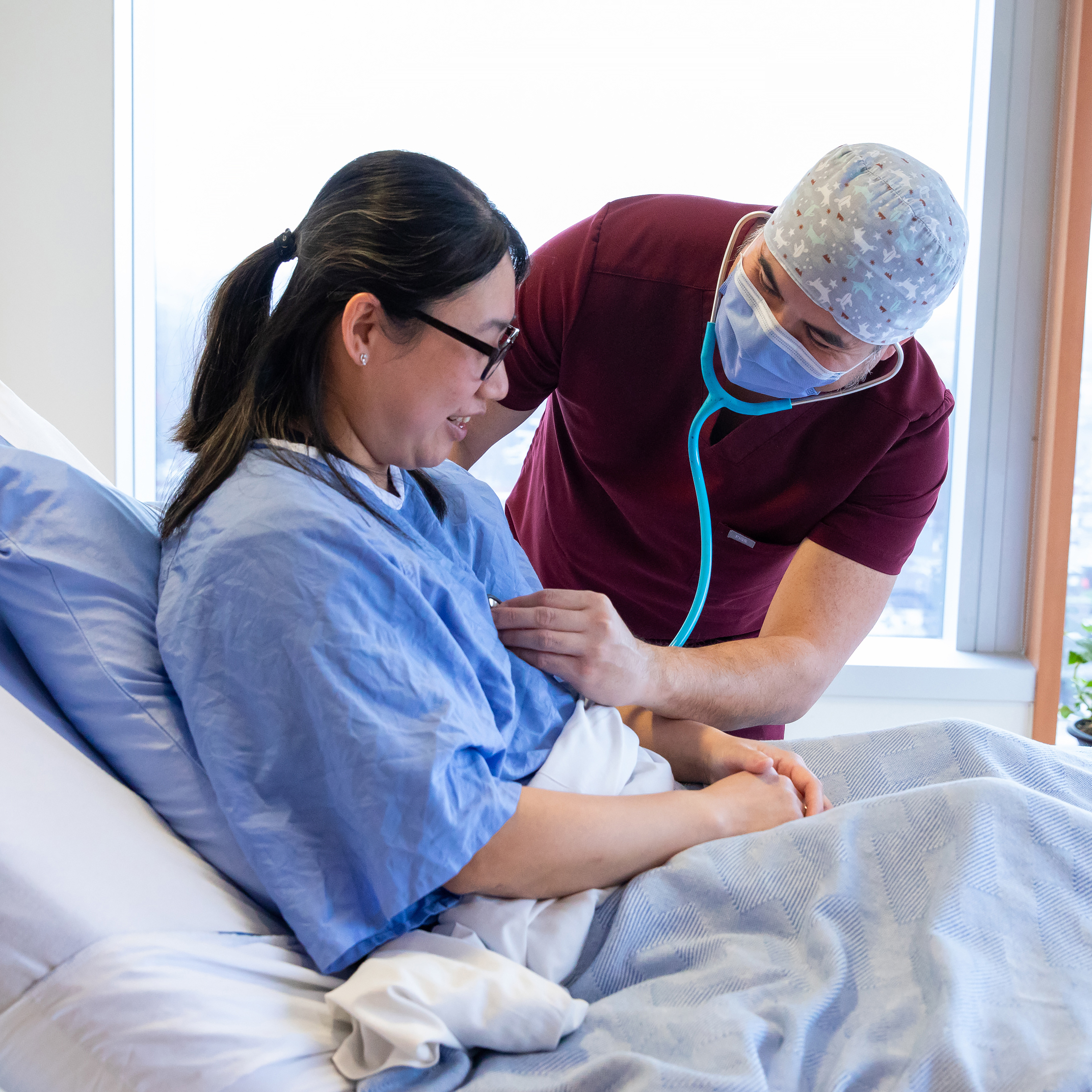 Nurse providing care to a patient