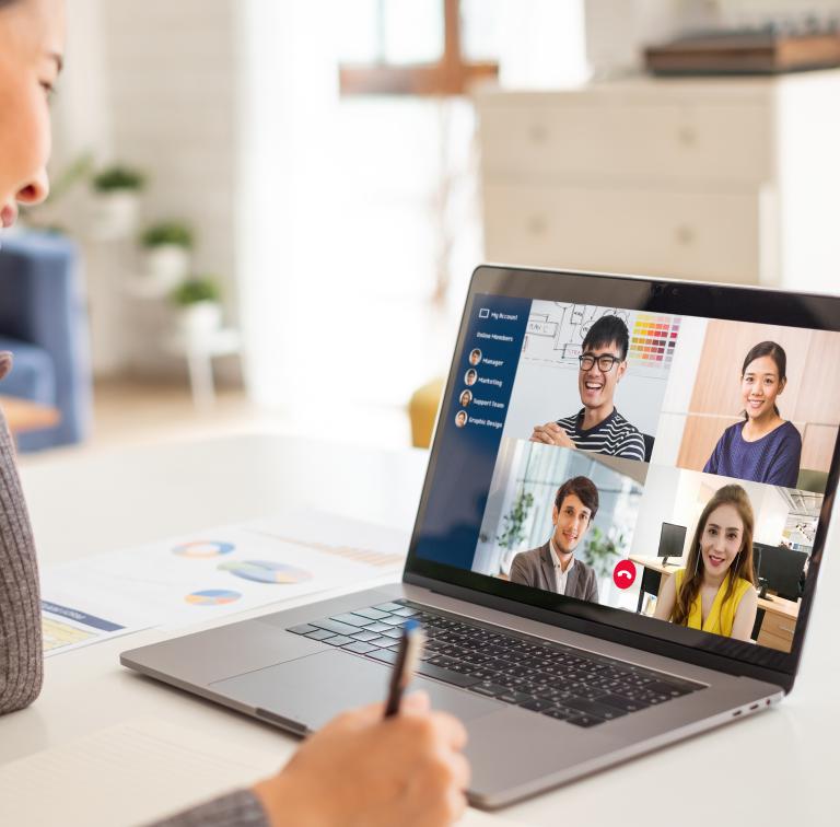 Woman working from home