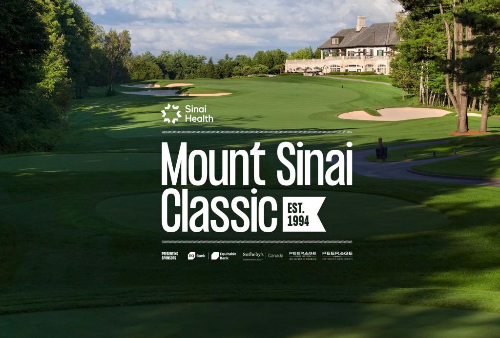 Golf course with Mount Sinai Classic logo