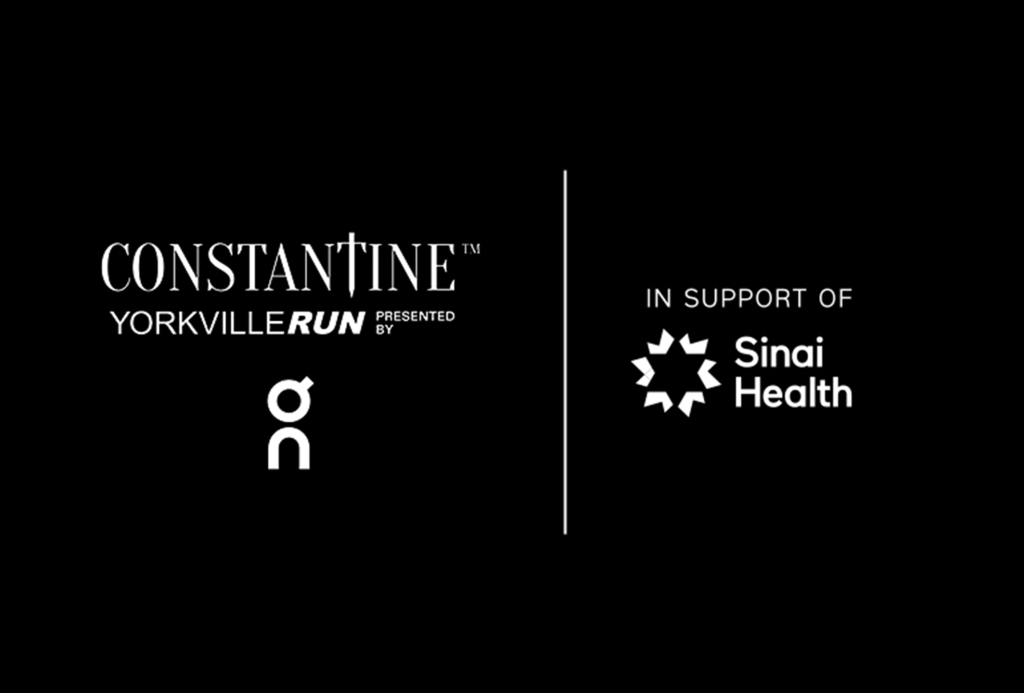 Logo with text that reads Constantine Yorkville Run and in support of sinai