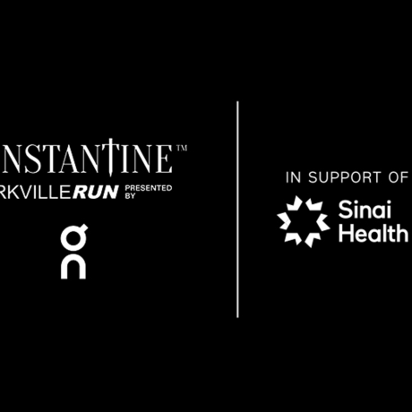 Logo with text that reads Constantine Yorkville Run and in support of sinai