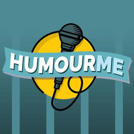 Green background with humour me logo