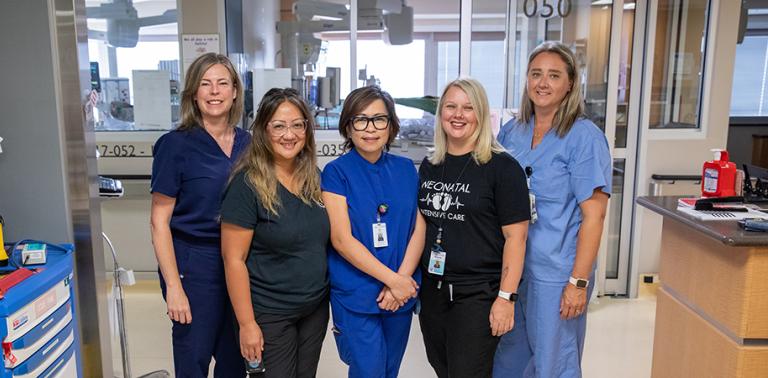 A group Sinai Health staff at a patient and family experience event