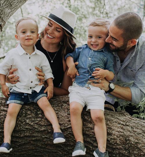 Lauren and Joe with their twin boys, Elijah and Jakoby