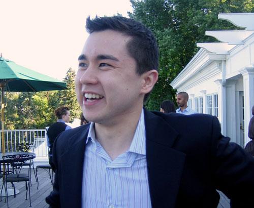 Smiling young man wearing suit