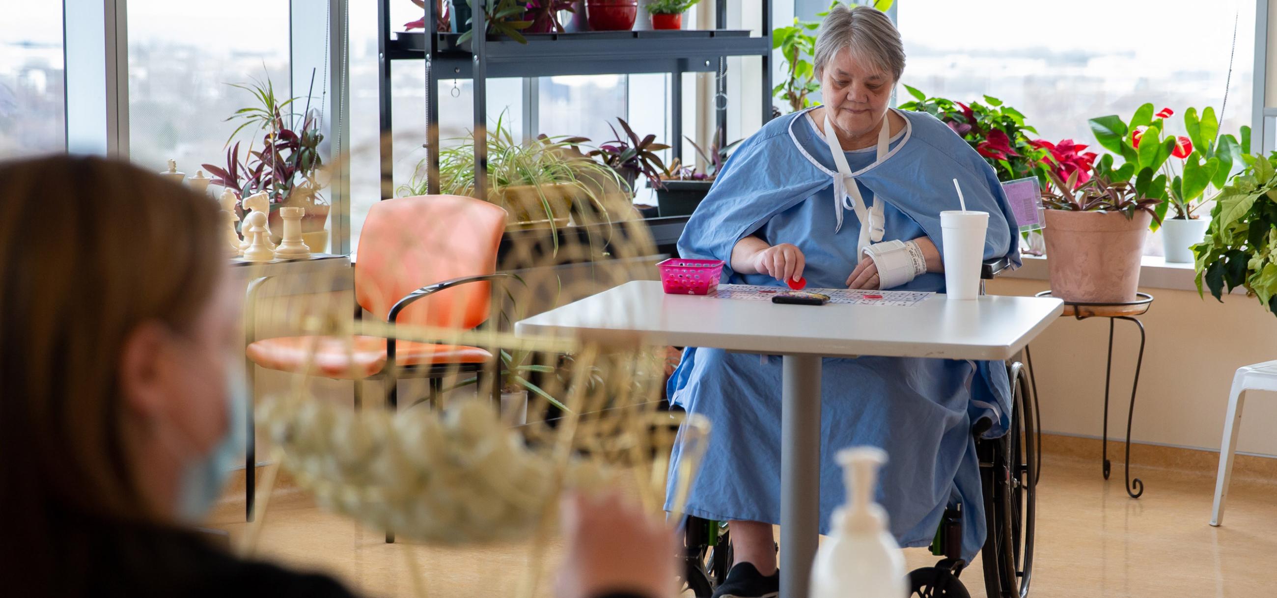 patient at Bridgepoint doing Therapeutic Recreation activities 