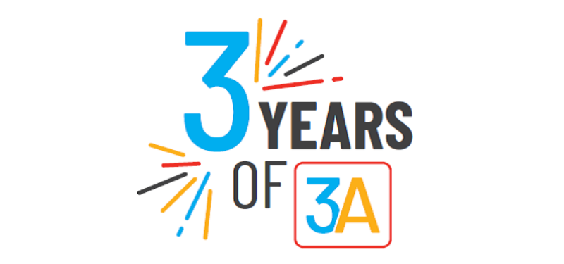 3 years of 3A logo