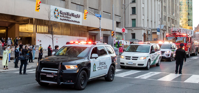 Emergency Services Parade outside Mount Sinai Hospital