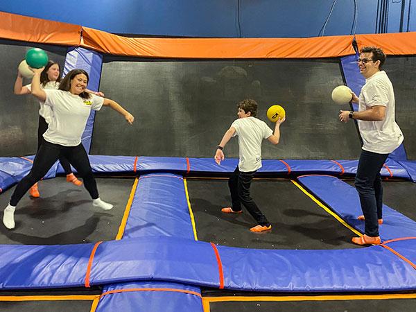 The Rankine family play dodgeball for a cause