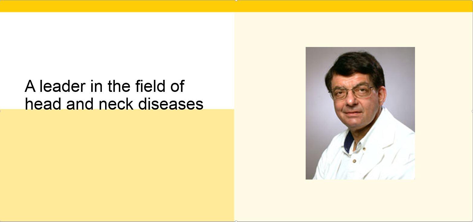 Block of text next to picture of a man in a lab coat