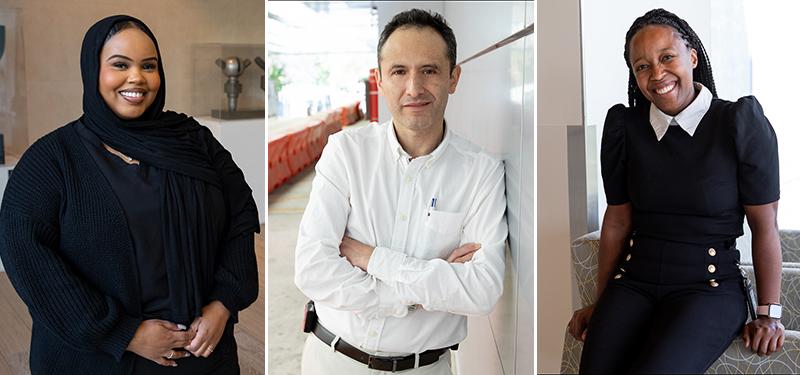 A collage of three Sinai Health staff posing for a photo