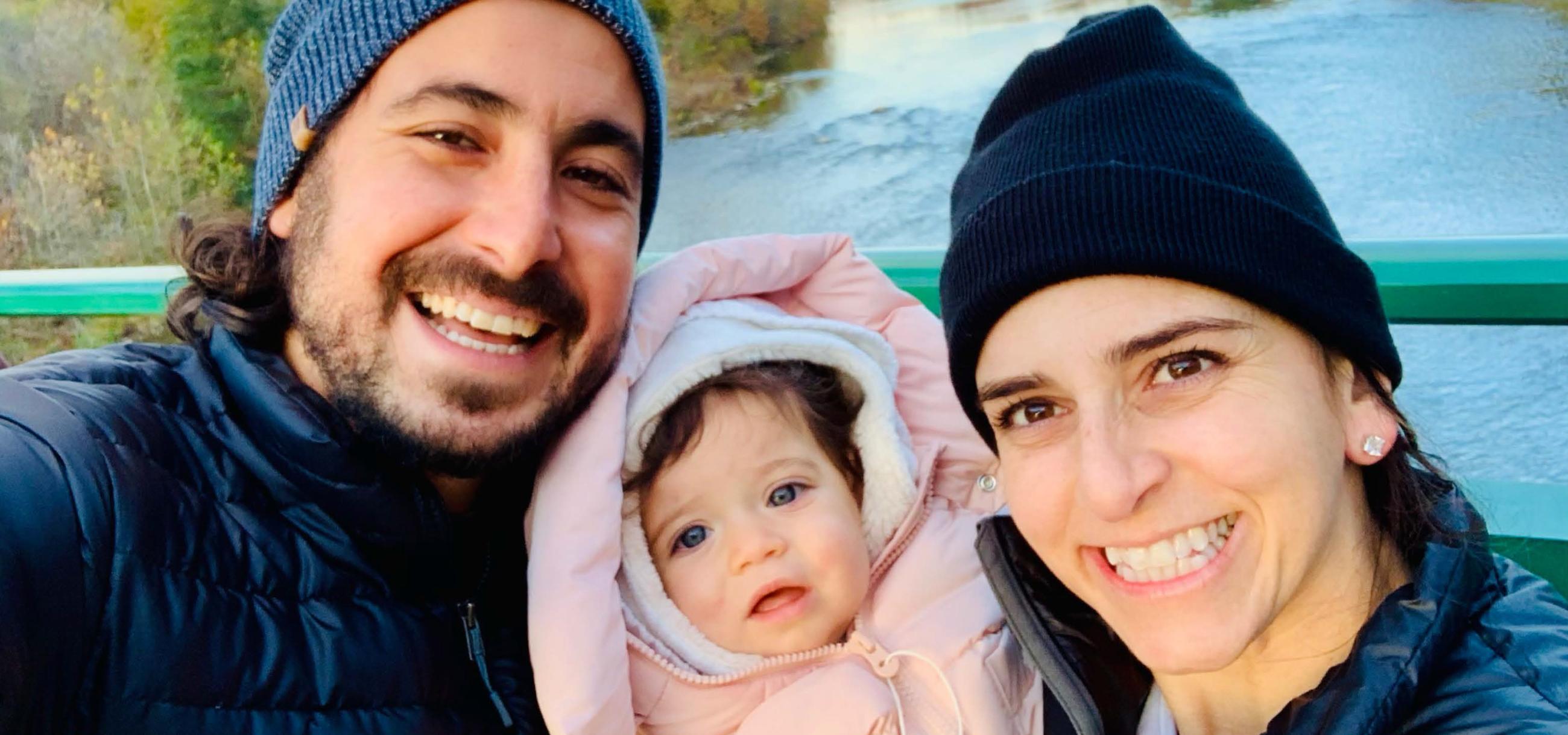 Sabine Goldberg with daughter and husband