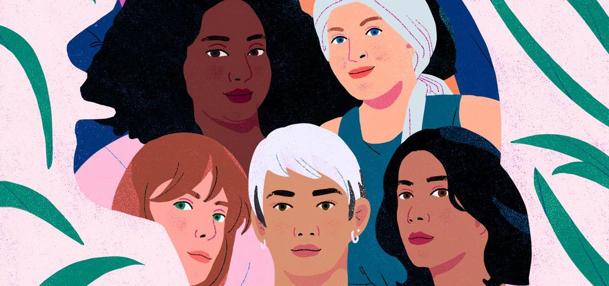 an illustration of women from diverse ethnic background