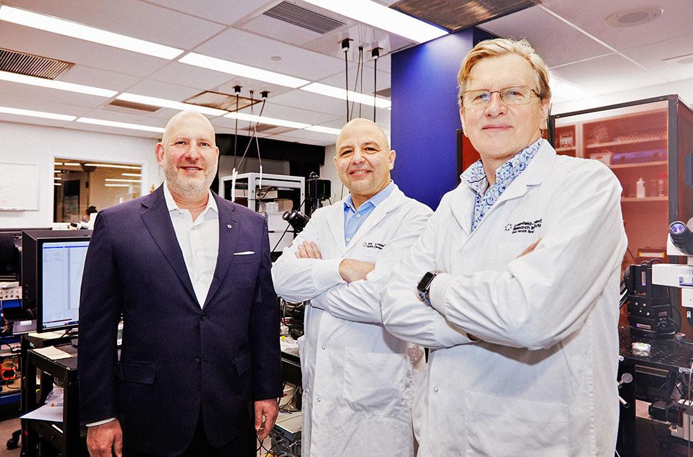 Pictured left to right: Dani Reiss, Dr. Daniel Durocher, Dr. Graham Collingridge