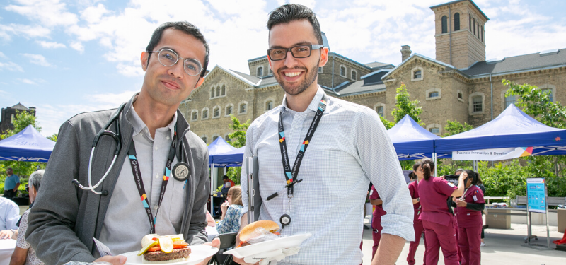 Sinai Health employees at the annual BBQ event.