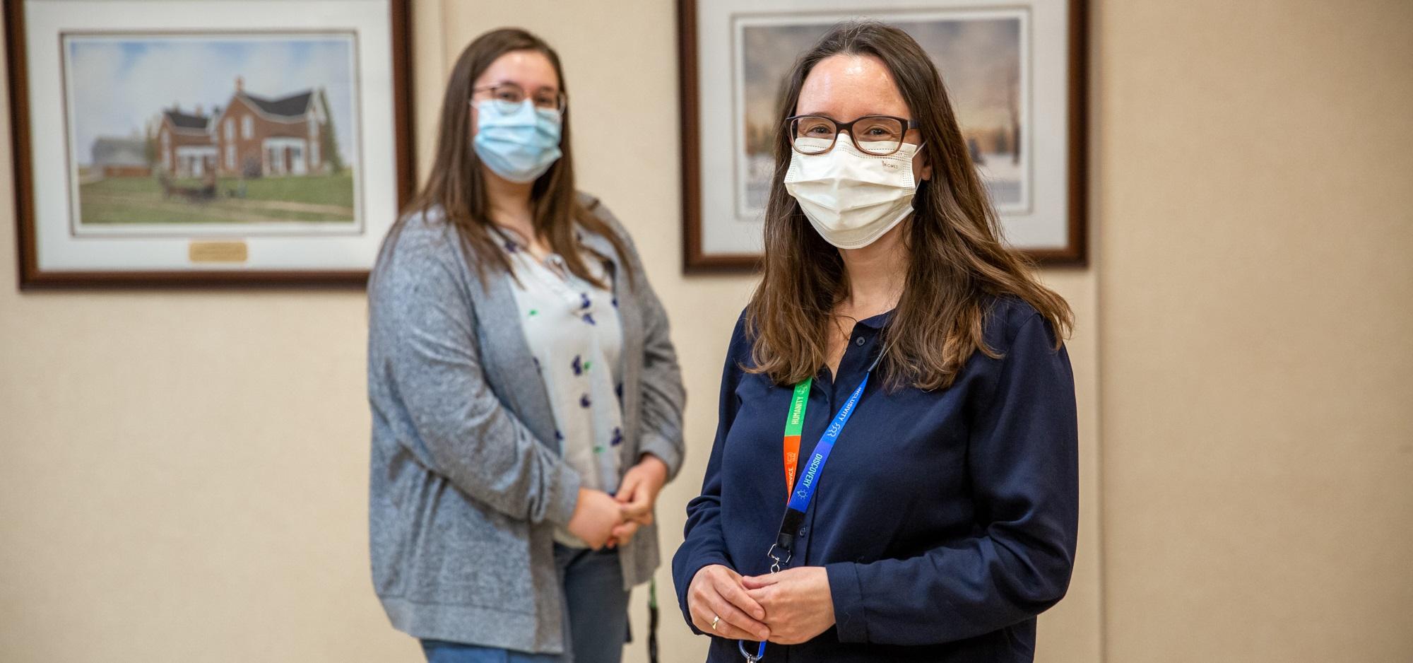 Violetta Nikolova, (right) and Morgan Gitt, are part of a team at Mount Sinai’s Leadership Sinai Centre for Diabetes that has successfully transitioned patient education for gestational diabetes from an in-person to online format because of COVID-19.