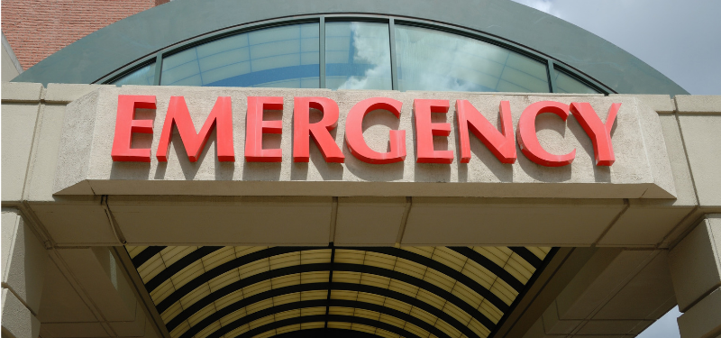 Entrance to an emergency department