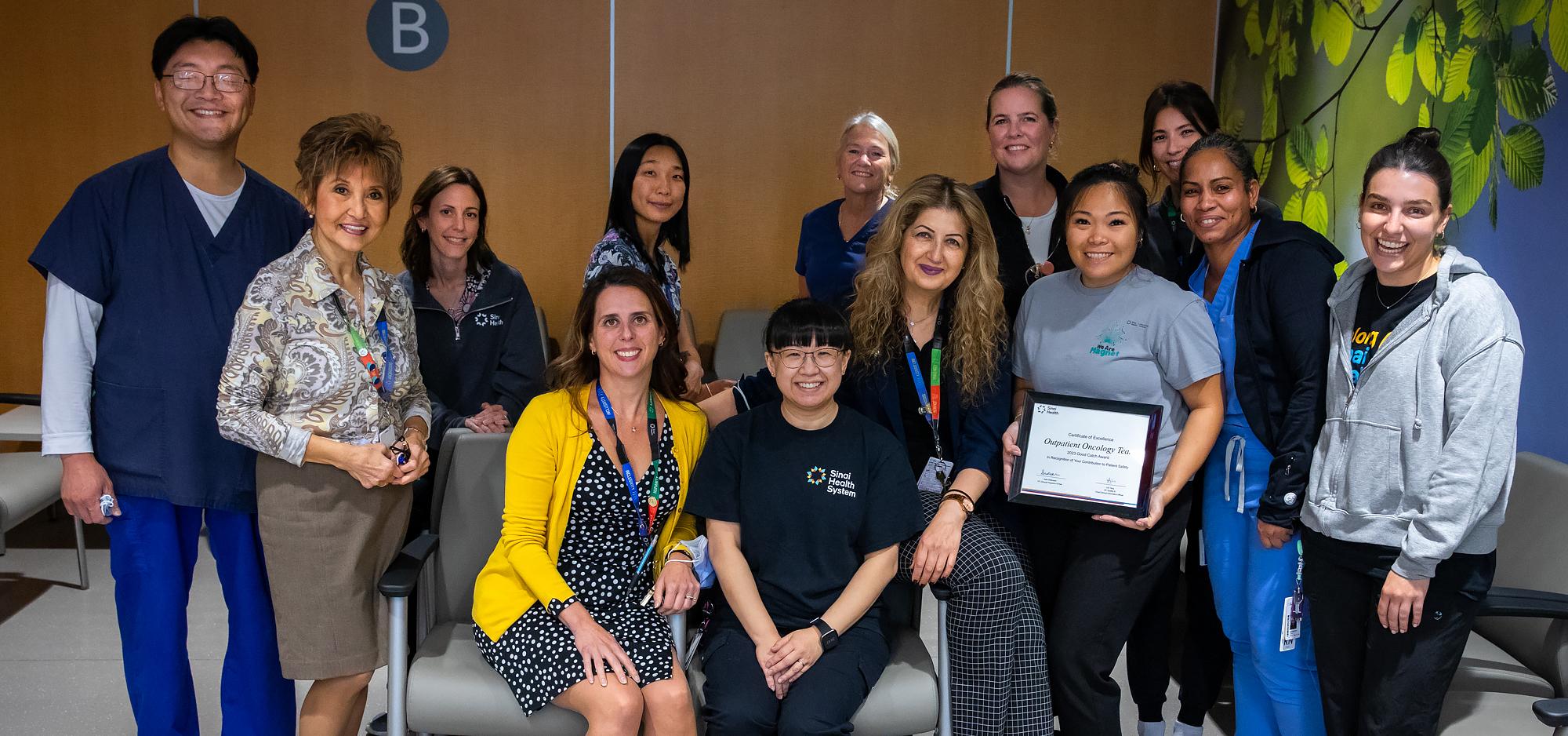 Quality and Safety team image with award