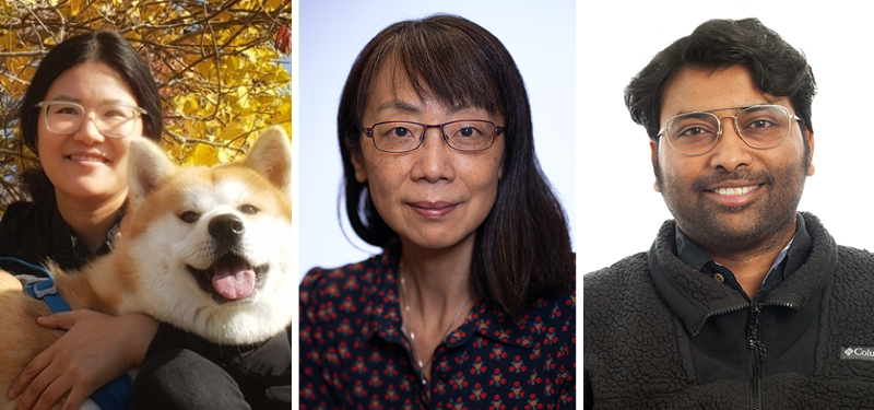 Collage of three researcher headshots, two female and one male