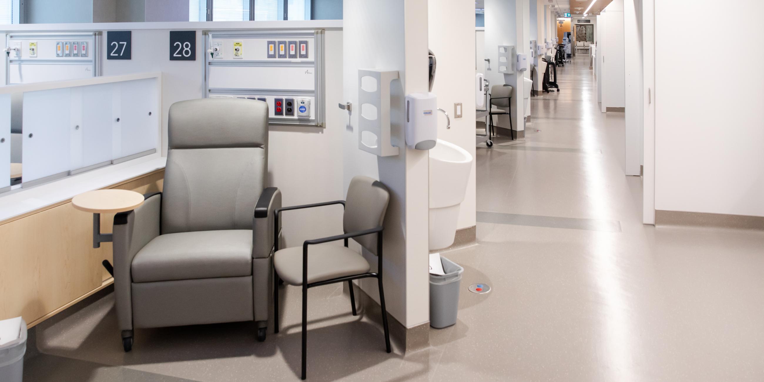 A seating area in the cancer care clinic