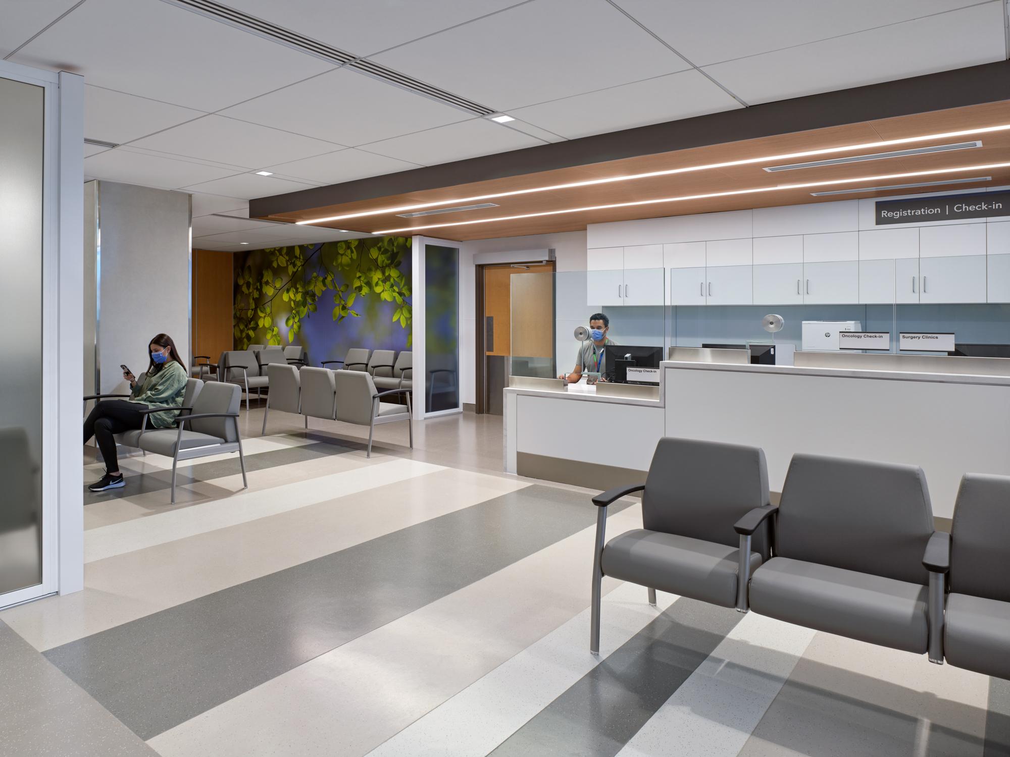 The waiting area in the cancer care clinic