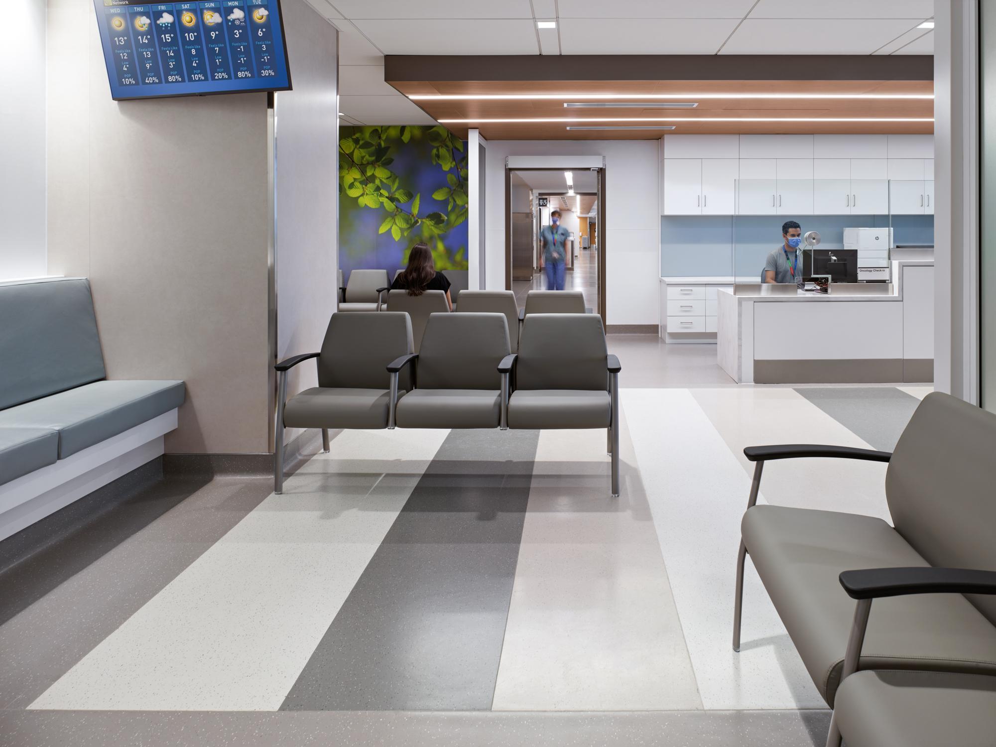 A section of the waiting area in the cancer care clinic