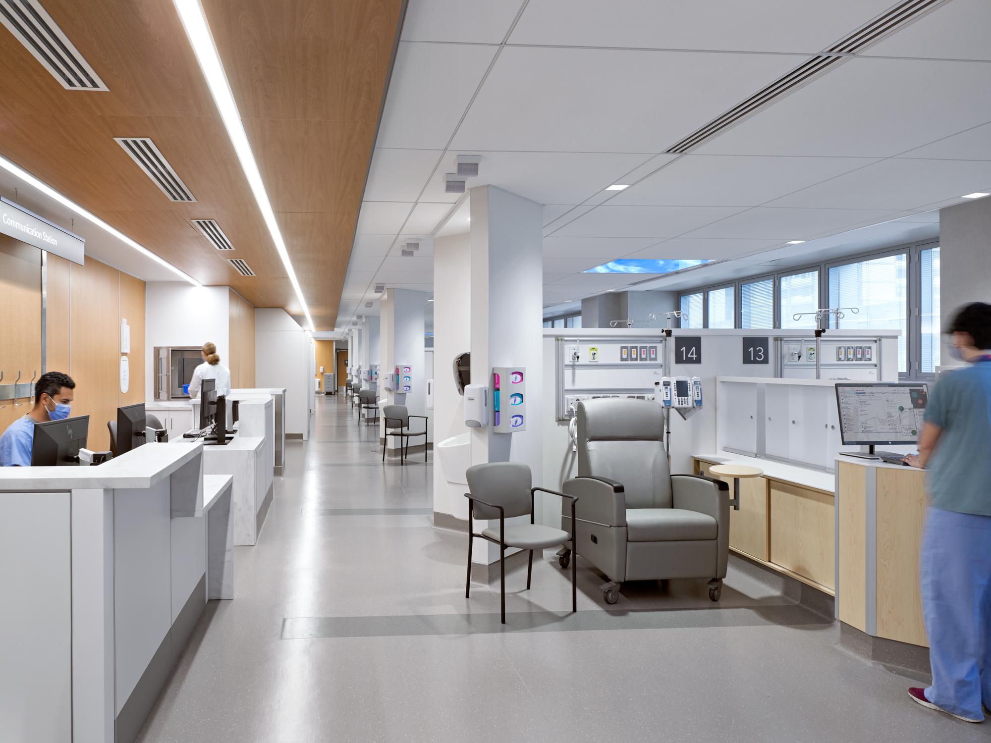 A hallway in the cancer care clinic