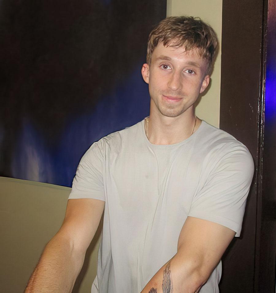 young man wearing t-shirt