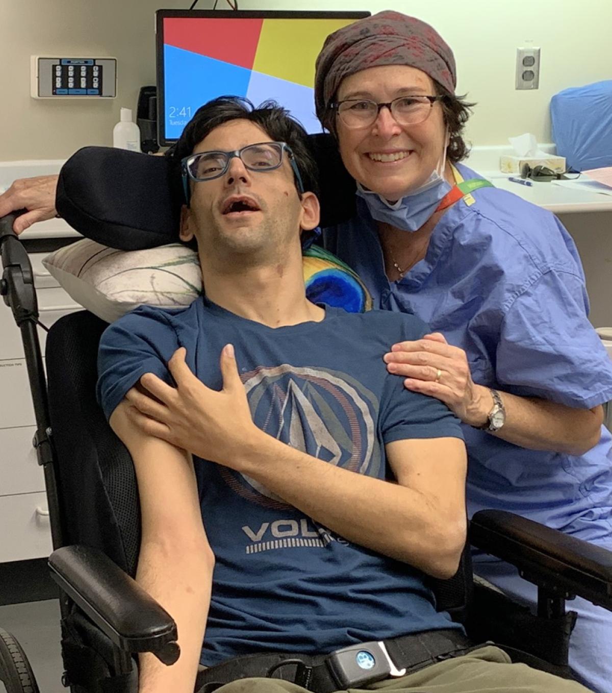 Dr. Mary-Ellen Cascone with her patient, Sotiris