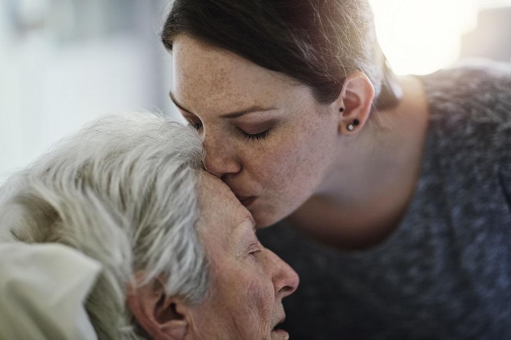 Caregiver with elderly patient