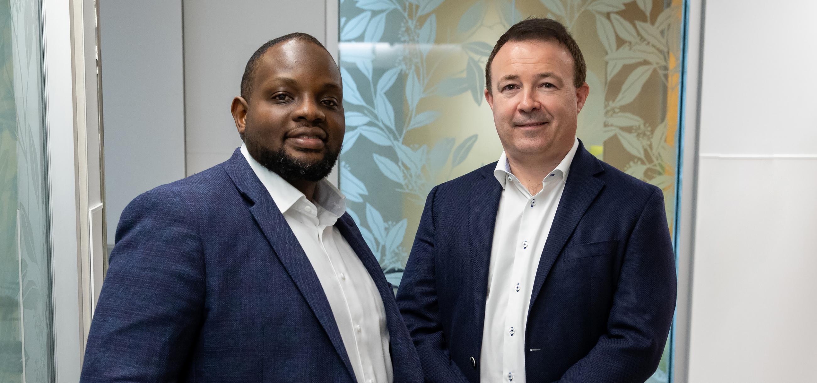 Head shots of Sinai Health oncologists, Dr. Abdulazeez Salawu (left) and Dr. Geoffrey Watson (right).