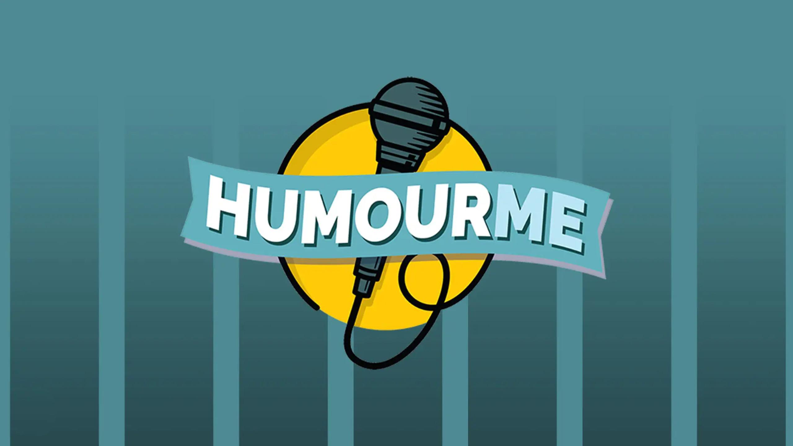 Green background with humour me logo