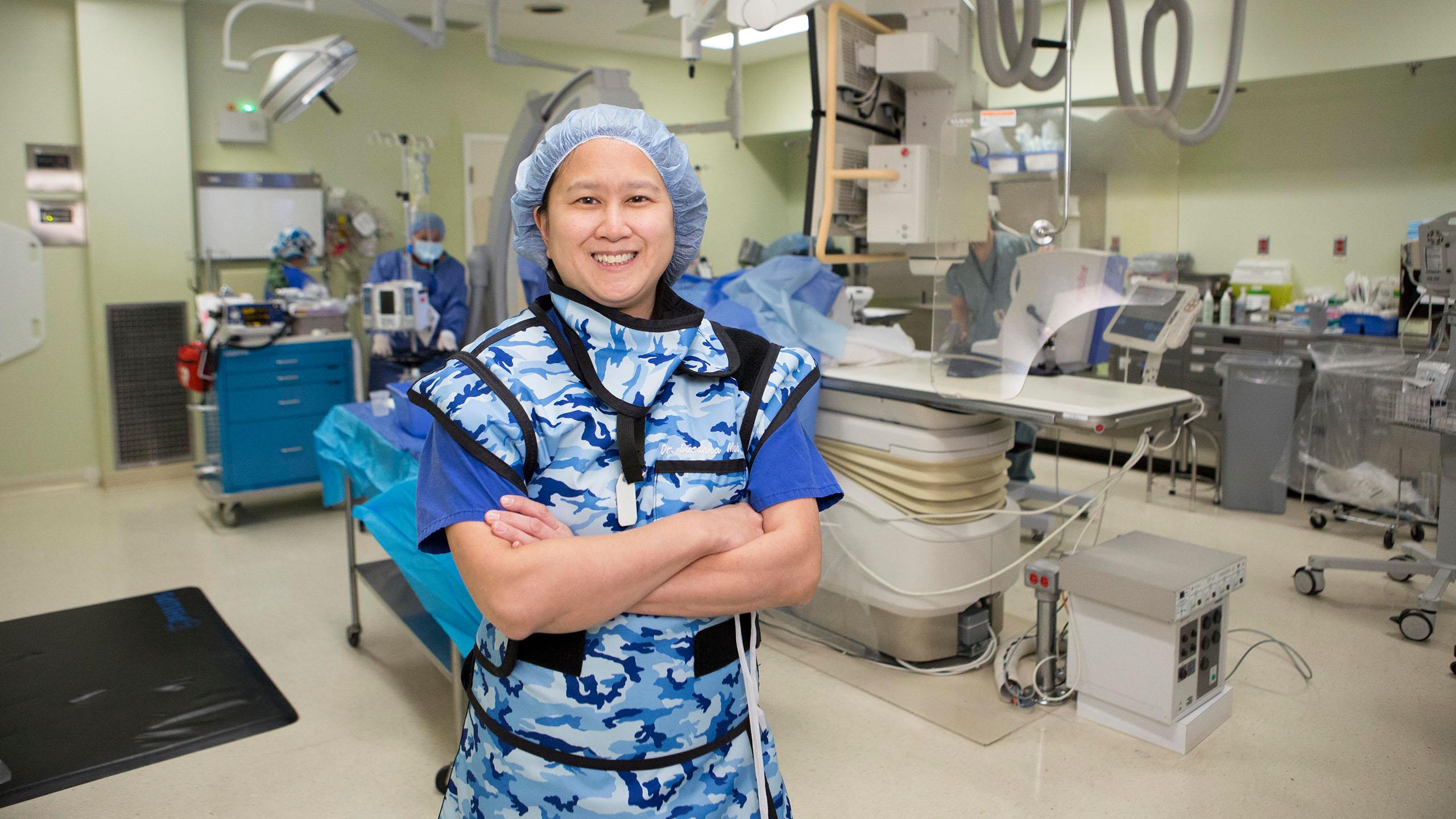 Female doctor in a hospital room