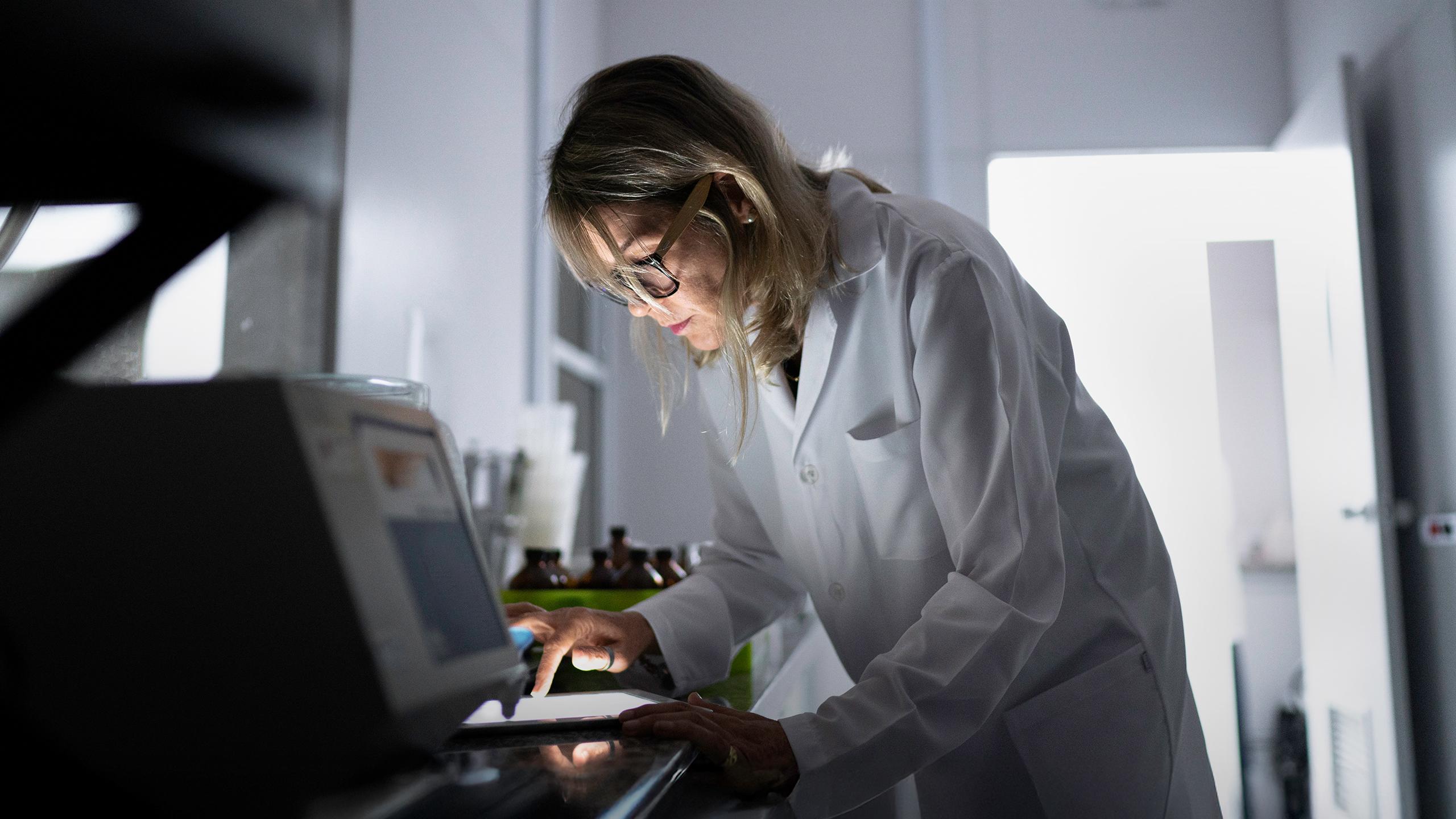 woman in lab