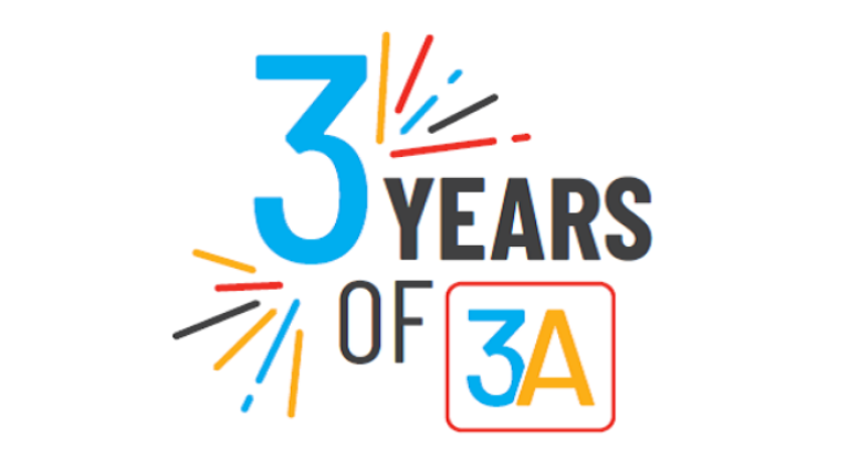 3 years of 3A logo