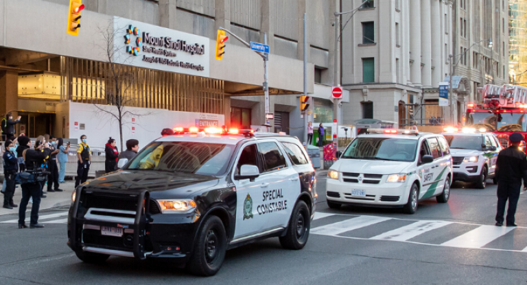 Emergency Services Parade outside Mount Sinai Hospital