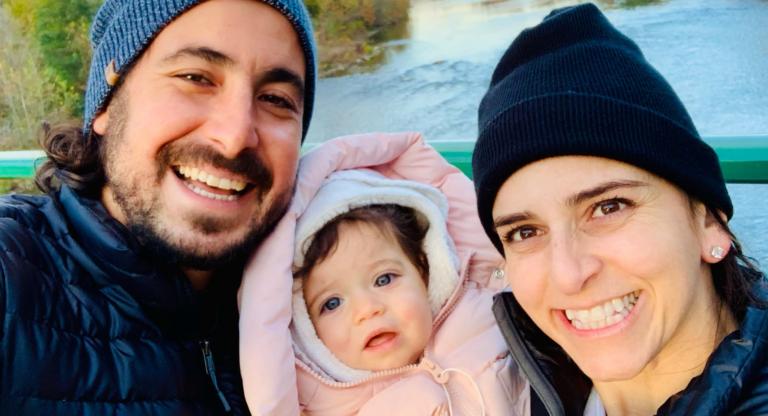 Sabine Goldberg with daughter and husband