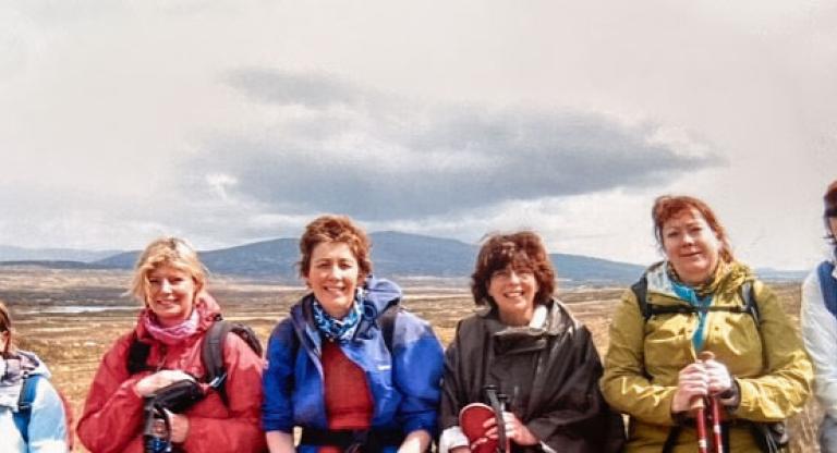 Beth Gherson with friends on a hiking trip