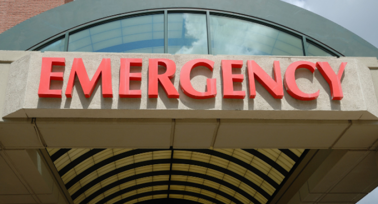 Entrance to an emergency department