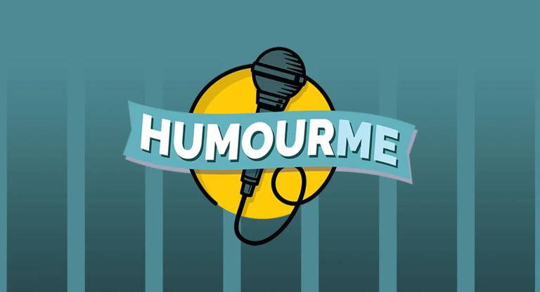 Green background with humour me logo