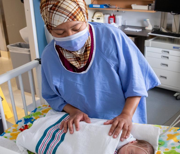 A baby in the NICU